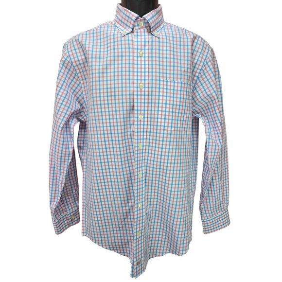 Vineyard Vines Mens Small Classic Fit Murray Shirt Blue/Pink Check Button-Down - Picture 1 of 7